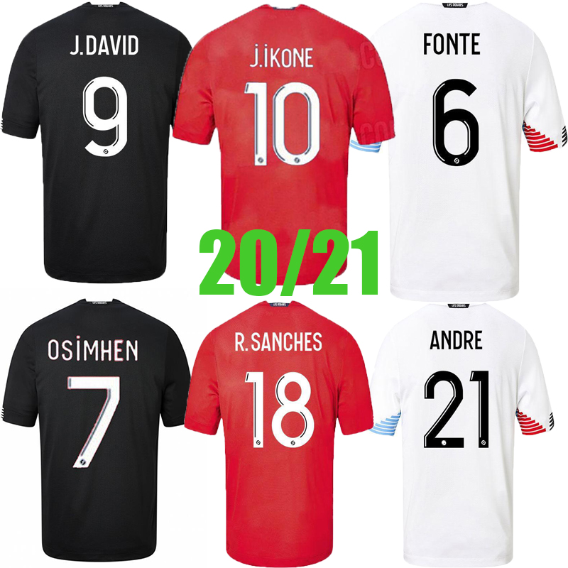 

2020 2021 Lille OSC soccer jerseys REMY FONTE BAMBA YAZICI football shirts Lille Olympique 75th JIKONE uniforms thailand, Black