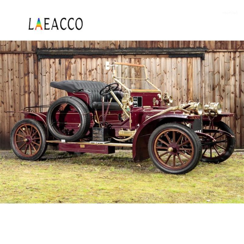 

Laeacco Photo Backgrounds Old Vintage Car Wooden Wall Grass Baby Portrait Scene Photography Backdrops Photocall Photo Studio1