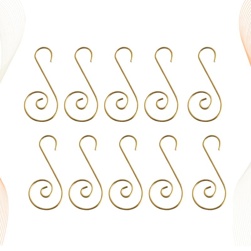

80pcs Christmas Tree Hanging Hooks Decorative Hook Xmas Decoration Accessories for Doll Craft Bauble (Golden