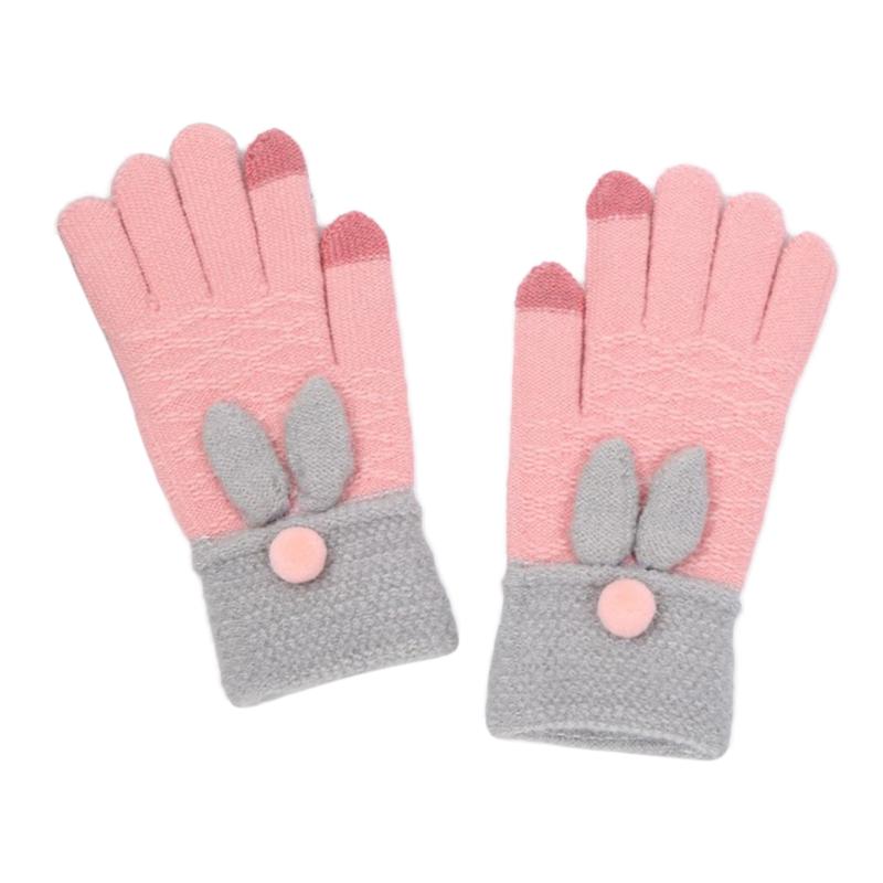 

2020 New Winter Knit Gloves Touchscreen Warm Soft Anti-Slip Cartoon Knitted Gloves For Women Guantes Mujer