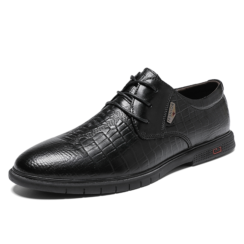 

Plus Size 47 Fashion Mens Dress Shoes Genuine leather Formal Shoes Men Business Oxford for Men leather, Black slip-on