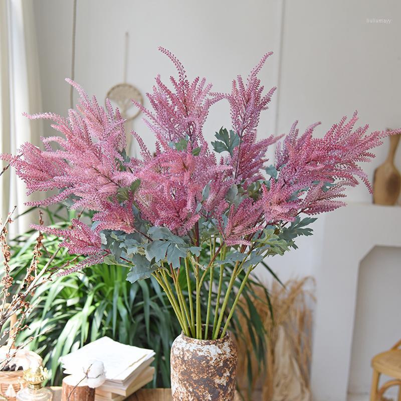 

3 heads 95 cm artificial lavender plastic plants decor for wedding flower arrangement home table flower bouquet Christmas plants1, Red