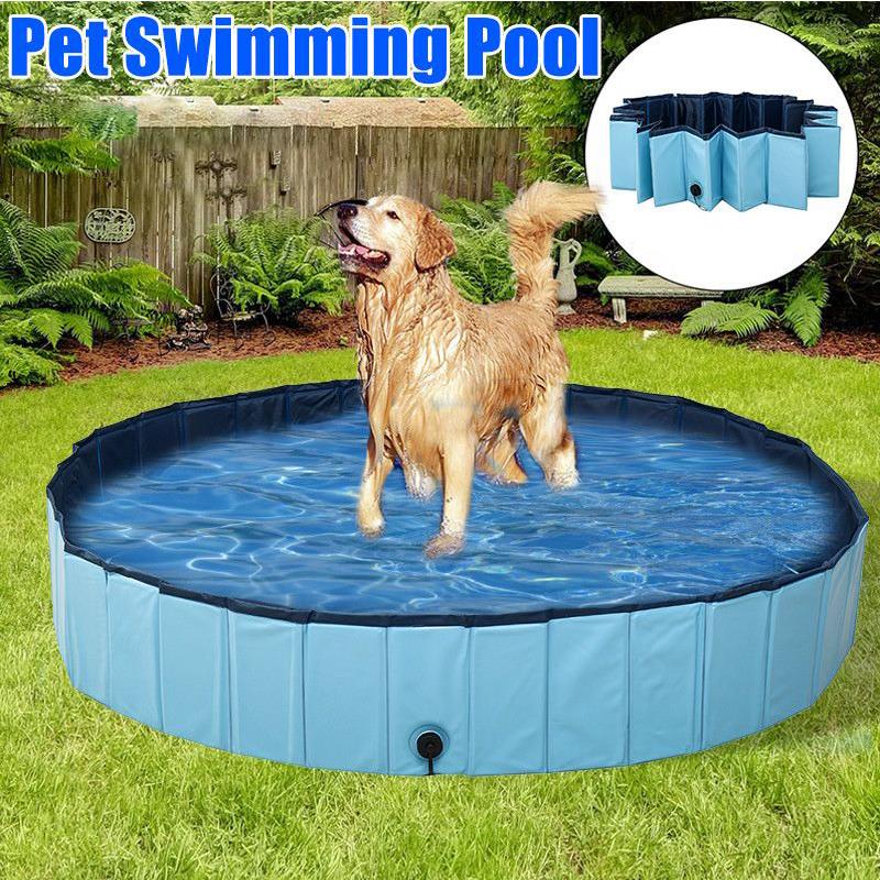 

Dog Swimming Pool Foldable Dog Pool Pet Bath Swimming Tub Bathtub Pet Collapsible Bathing for Dogs Cats Kids Supplies, Red