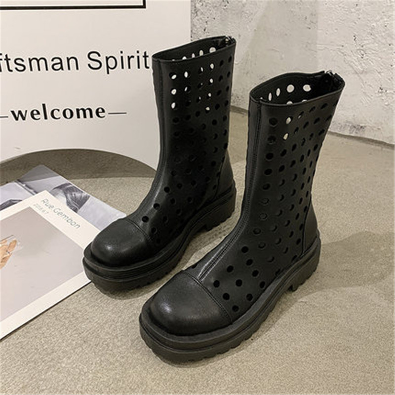 

2021 New Women of High Quality Will See Breathable Hollow Women's Soft and Comfortable Mujer Zapatos Boots 0RZ8, Black