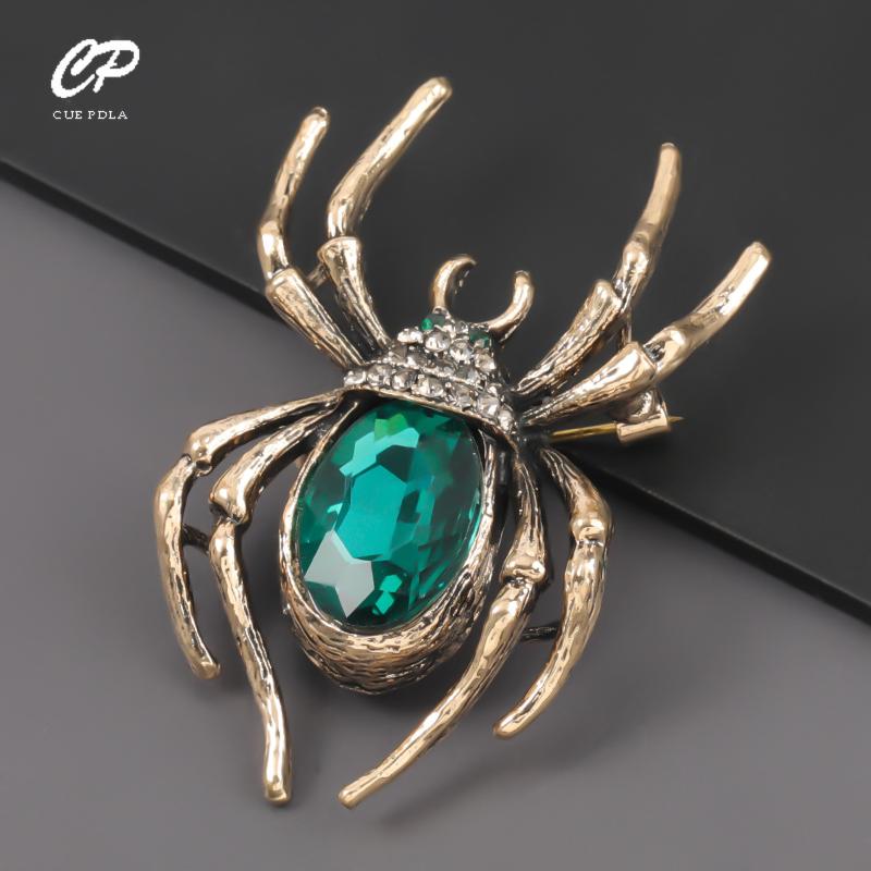 

Pins, Brooches Creative Spider For Women Classic Insect Pins Man Neckline Front Of Clothes Halloween Gift Jewelry, Gray