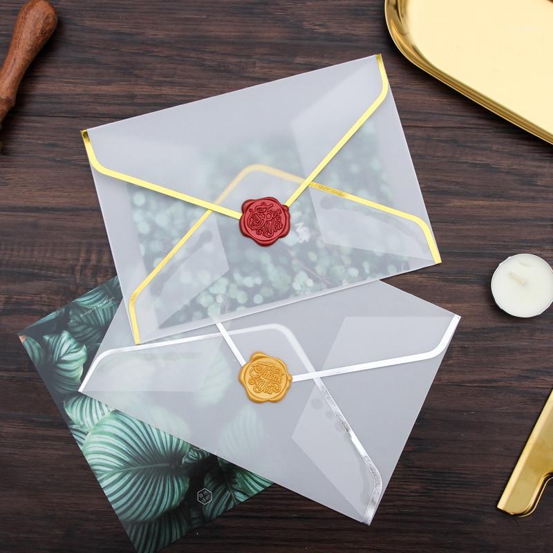 

20pcs/set Hot Stamping Printing Paper B6 Envelope Transparent Sulfuric Acid Paper Envelope For Wedding Party Invatation1