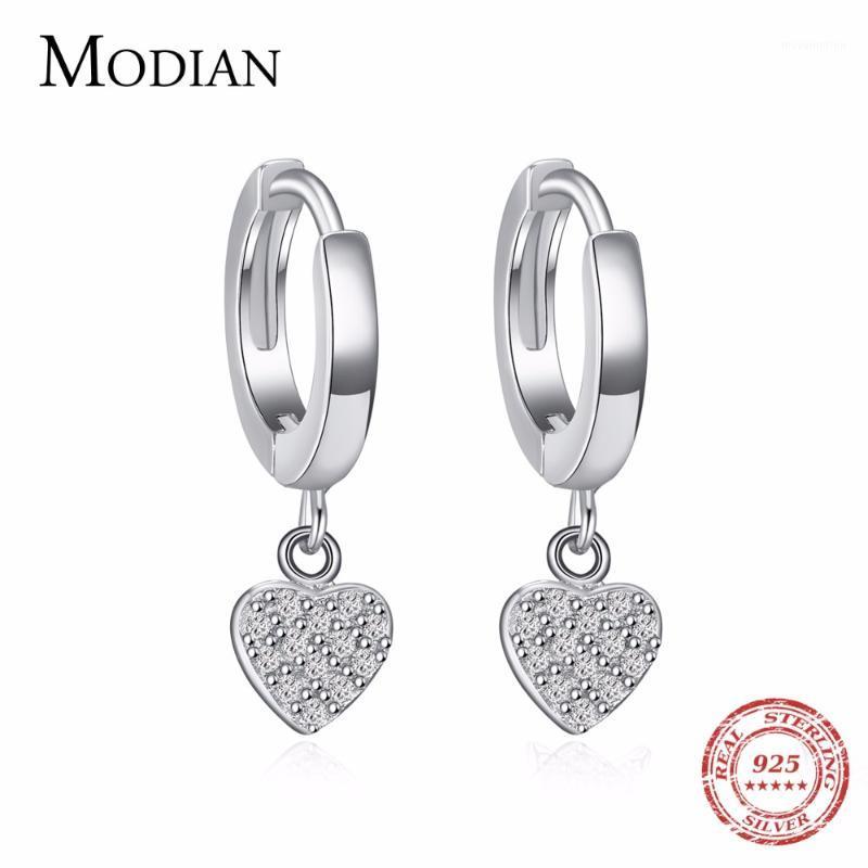 

Modian New Luxury Solid 925 Sterling Silver Hearts Stars Dangle Earrings Fashion Silver Jewerly For Women Wedding Earring Gift1