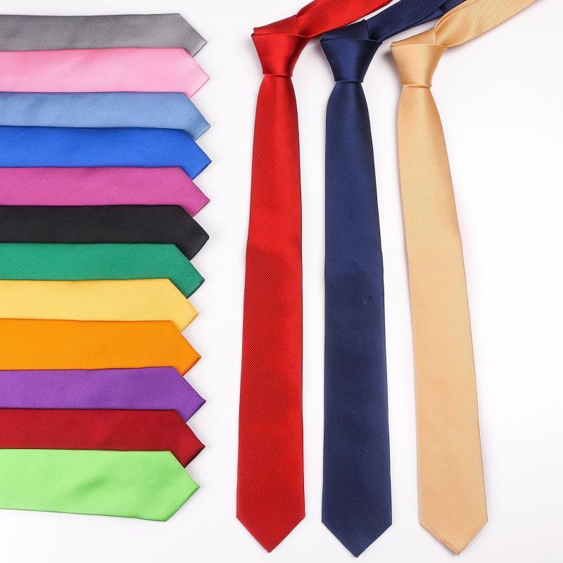

Neck Ties Linbaiway 6cm Solid Polyester Neckties For Women Man Corbatas Gravata Woven Slim Tie Business Wedding Custom LOGO1