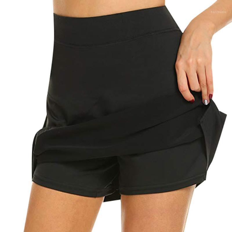 

Women Summer Korean Style High Waist Slim Shorts Skirt Double Layers Casual Mini Skirt Solid Short Pant Fashion Costumes1, Black