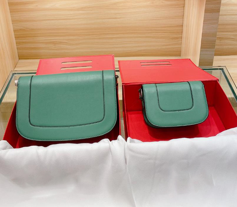 

High Quality Leather Plain Crossbody Bag Fashion Shoulder Woman Handbags Hottest Mental Decoration Come with Box Designer Bags Sac 2020, Red