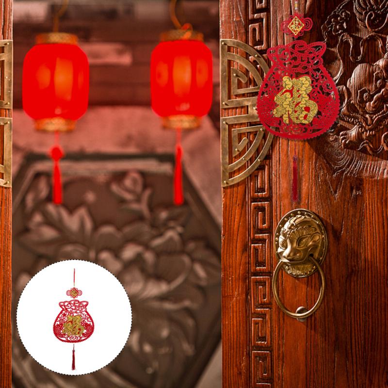 

1 Pc 2021 Year of the Ox Pendant Spring Festival Moneybag Decorative Prop (Red
