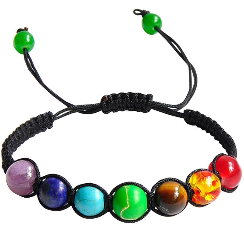 

Charm Bracelets Multicolor Bead Bracelet Fashion Braided Wristband Hand Decorative Attractive Yoga Daily Wearing Stone Jewelry