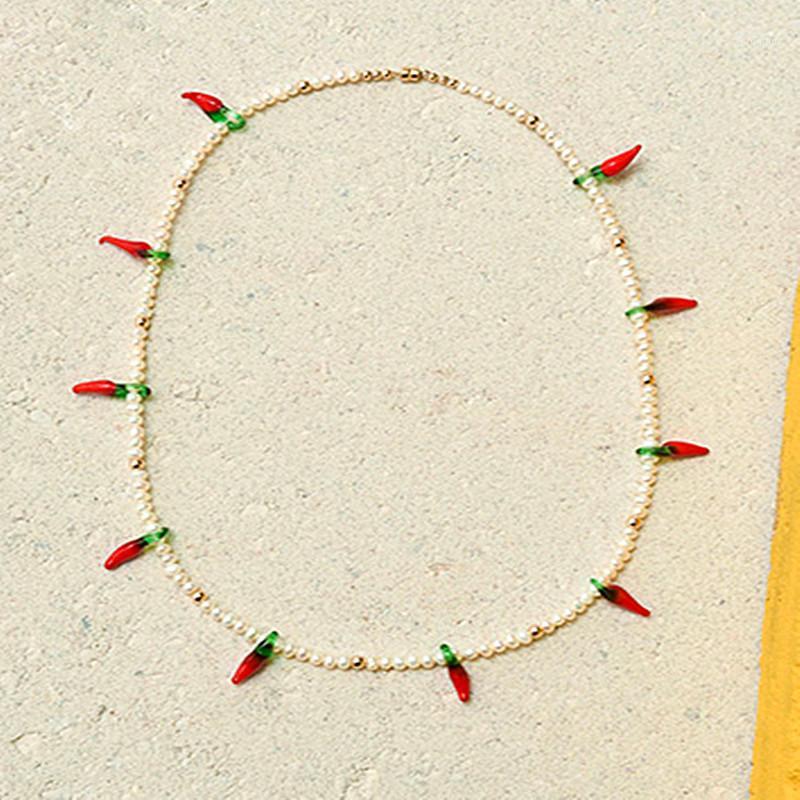 

Chokers Baroque Natural Pearl Necklace Glass Small Pepper Pendant 2021 Jewelry Bohemian Women's Wholesale Collier De Perles1