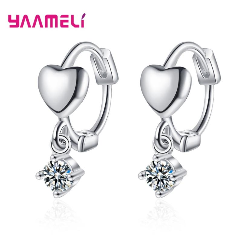 

Simple Dainty Heart Huggie Hoop Earrings Minimalist Statement Cubic Zirconia Charm Earring Fashion 925 Sterling Silver Jewelry