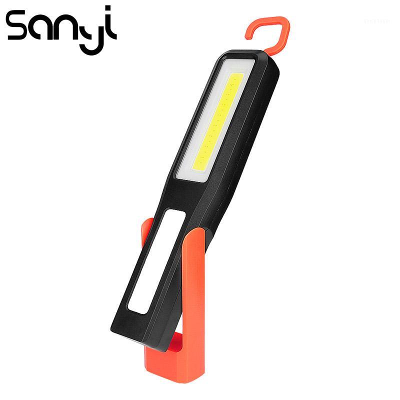 

SANYI USB Rechargeable Built-in Battery Torch LED COB 3 Modes Magnet Working Light Portable Lantern1