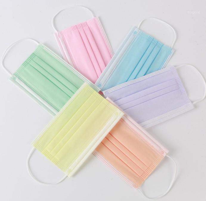 

Children Colorful designer masks solid color Kids mask dust proof protective Child Mask Pink Orange blue purple yellow green 50pcs1