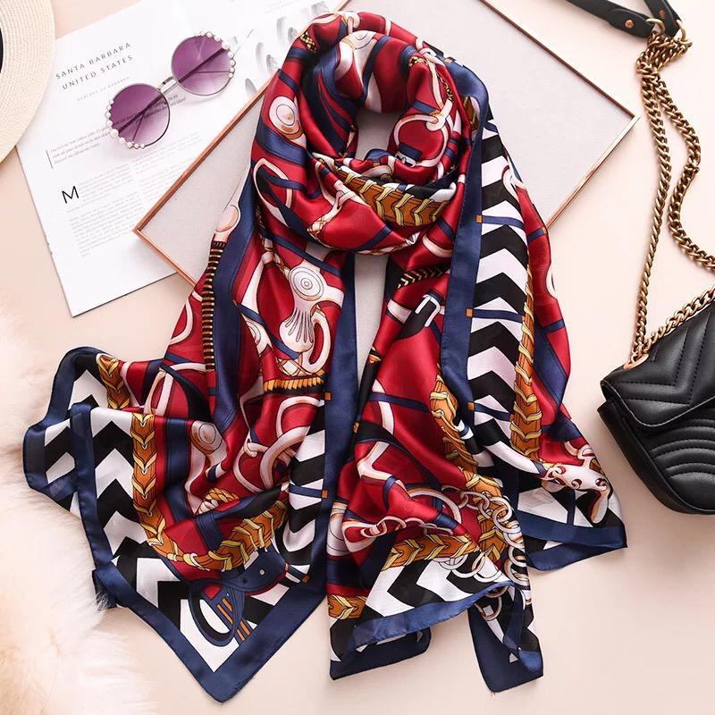 

Scarves Yulaili Fashion Summer Women Silk Scarf Smooth Shawls Foulard Beach Soft Scarfs Cover-ups Wraps Hijab Muffler