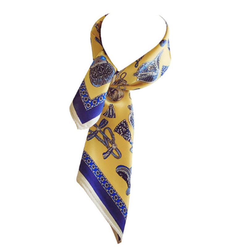 

100% Natural Mulberry Silk Square Scarf Small Square Scarf Professional Woman Gift (21inchX21 inch) Orange & Blue