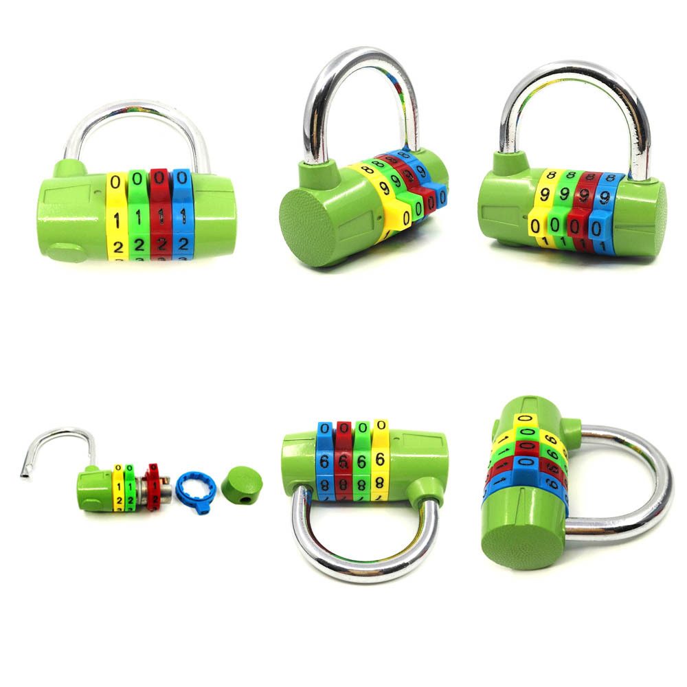 4 digit padlock zinc alloy code lock combination lock ushaped door resettable padlock for gym employee locker travel and storage suitcase-image-610410339
