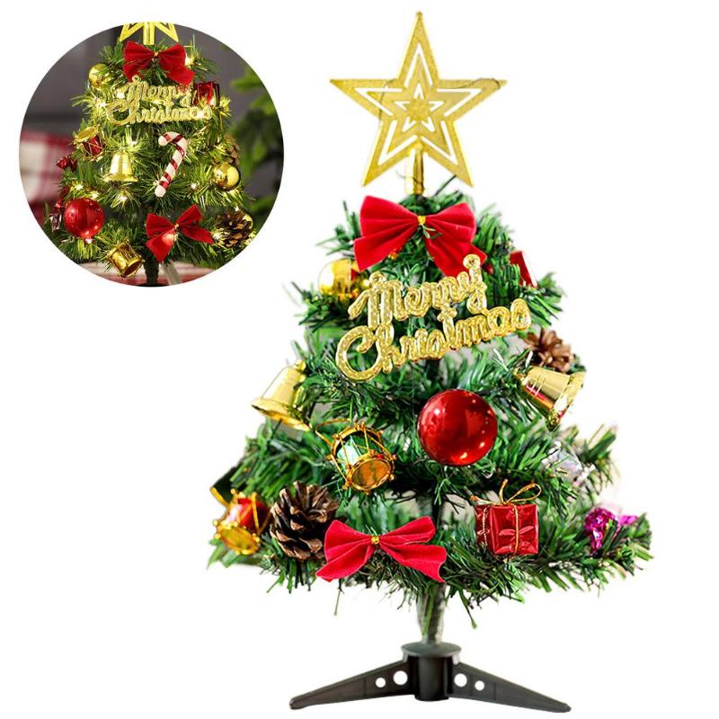 

30CM Desktop Mini Christmas Tree Ornament with Led Light Durable Decoration Gift for Christmas Home Decorations