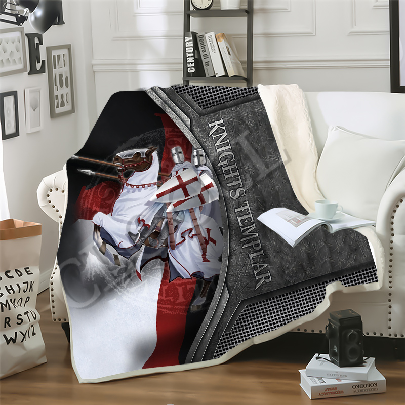 

CLOOCL Blankets Jesus Knights Templar Cross 3D Print Hip-hop Style Sofa Travel Throw Blanket Teens Plush Quilt