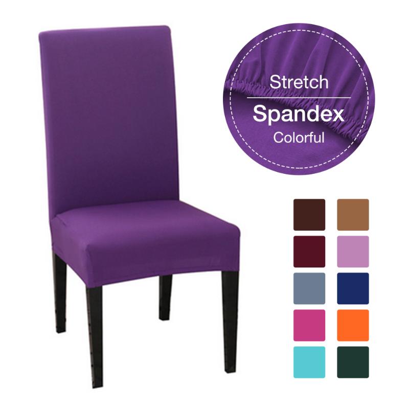 

Solid Colors Flexible Stretch Spandex Chair Cover For Wedding Party Elastic Multifunctional Dining Furniture Covers Home Decor