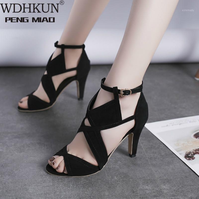 

New Design Women Sandals Platform Summer Shoes Woman Gladiator Sandals High Heels Cropped Stitched Open Toed1, 9cm black