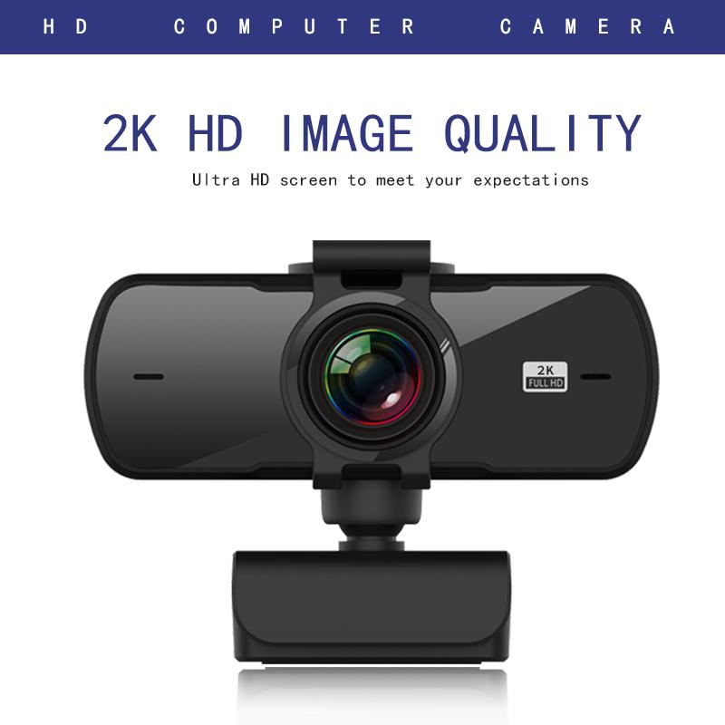 

2K HD Fixed Focus Computer Camera/USB Free Drive Plug And Play Built-in Mic Camera For Video Conference/Video Call/Live Stream