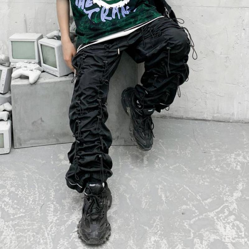 

Streetwear rocky suor dos homens de hip hop tactical joggers macaco calas masculinas, Black