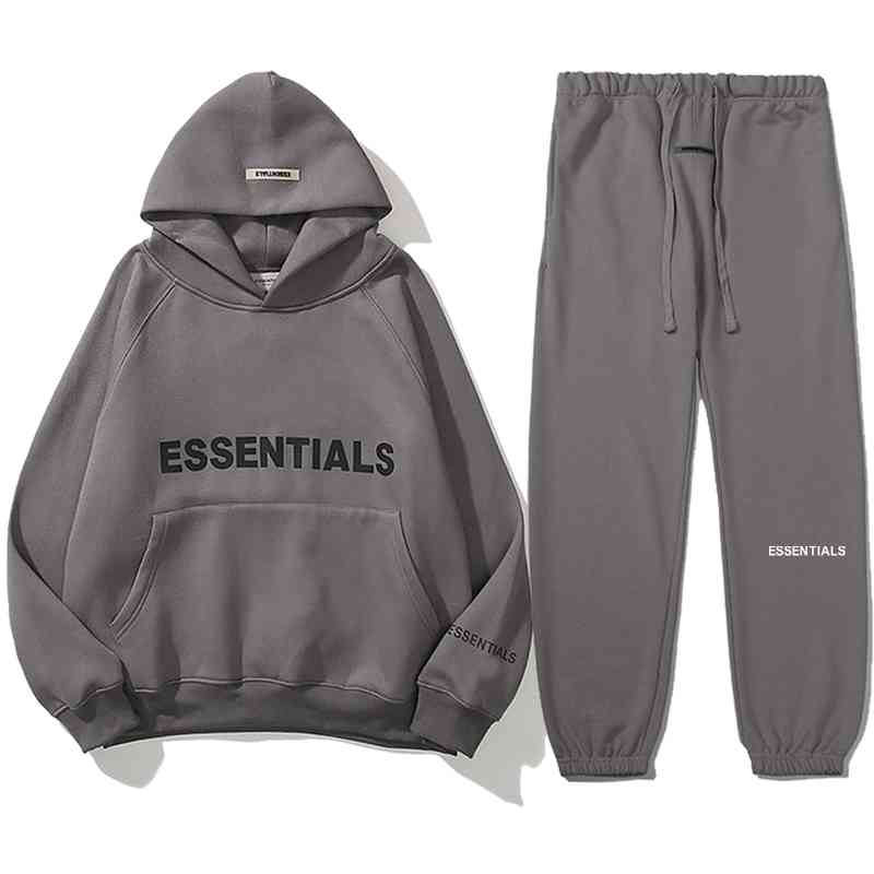 

Tracksuit Essentials - Sile Reflective Hoodie Set High Quality Streetwear Sportswear Cotton Hip Hop Autumn Winter, Gray