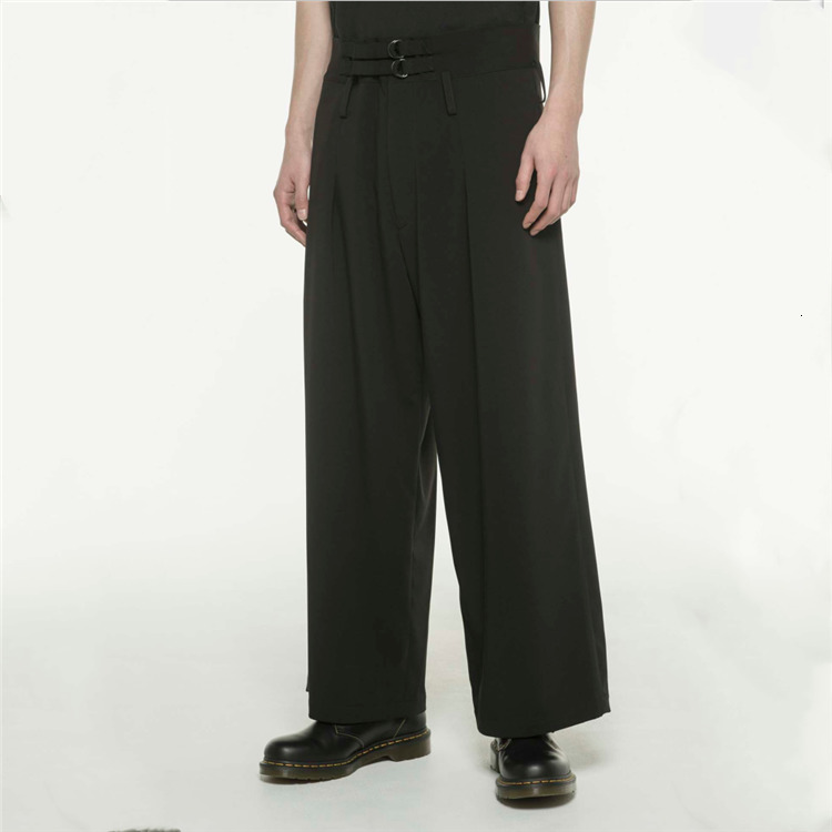 

2021 S-6xl!! New Spring You'll See Casual Male Baggy Leg Youth Personality Bell-bottom Black Pants Nine Minutes 2TJ2