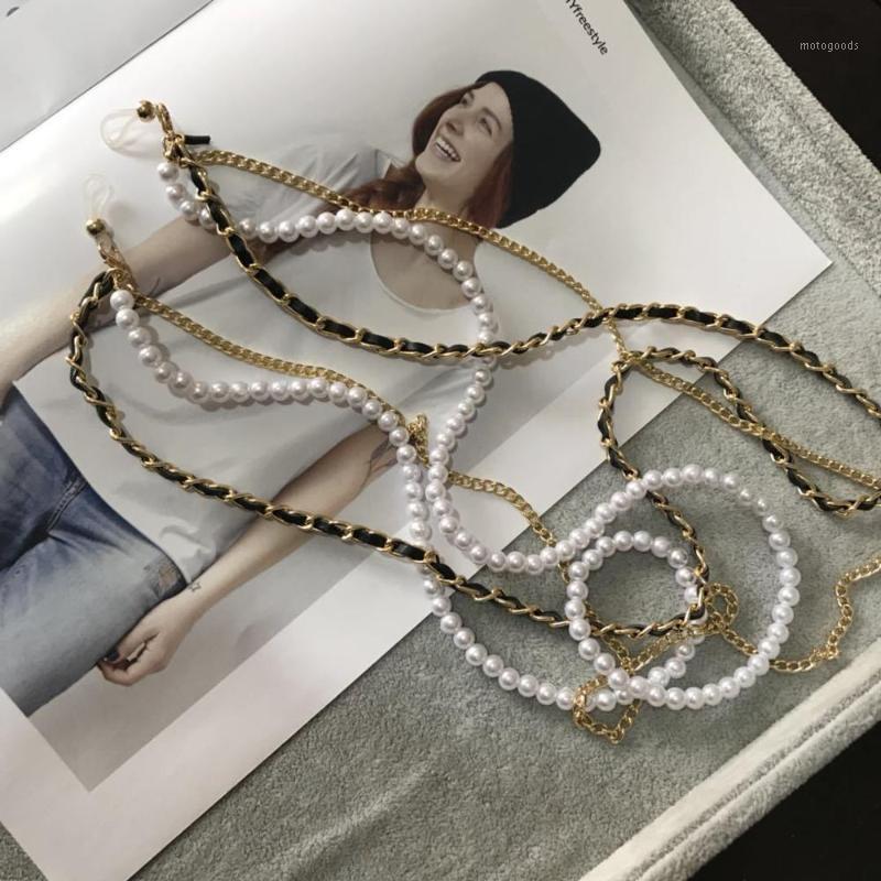 

Fashion Pearl Leather Glasses Chain Trending Luxury Golden Silver Glasses Holder Lanyard Straps Neck Chain1