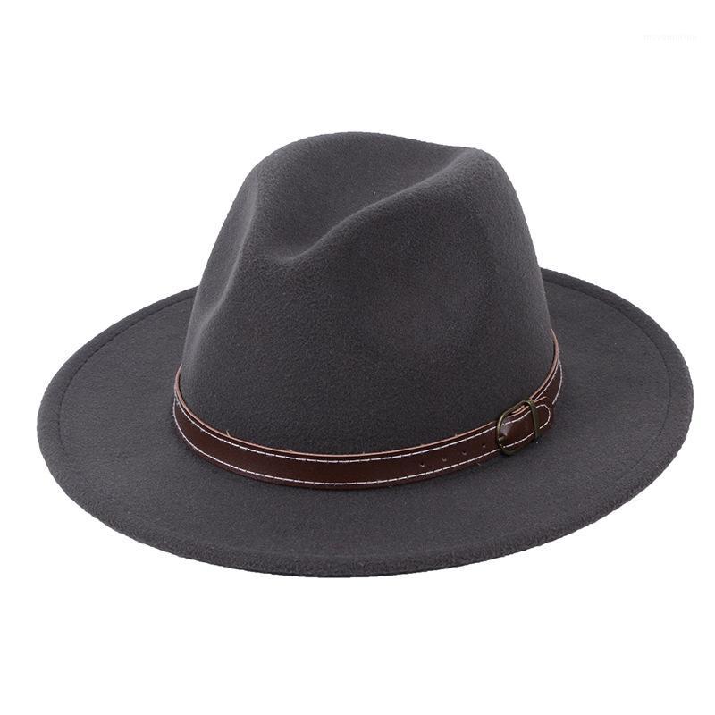 

Hat men's woolen hat gentleman's jazz flat brim cap1, Black