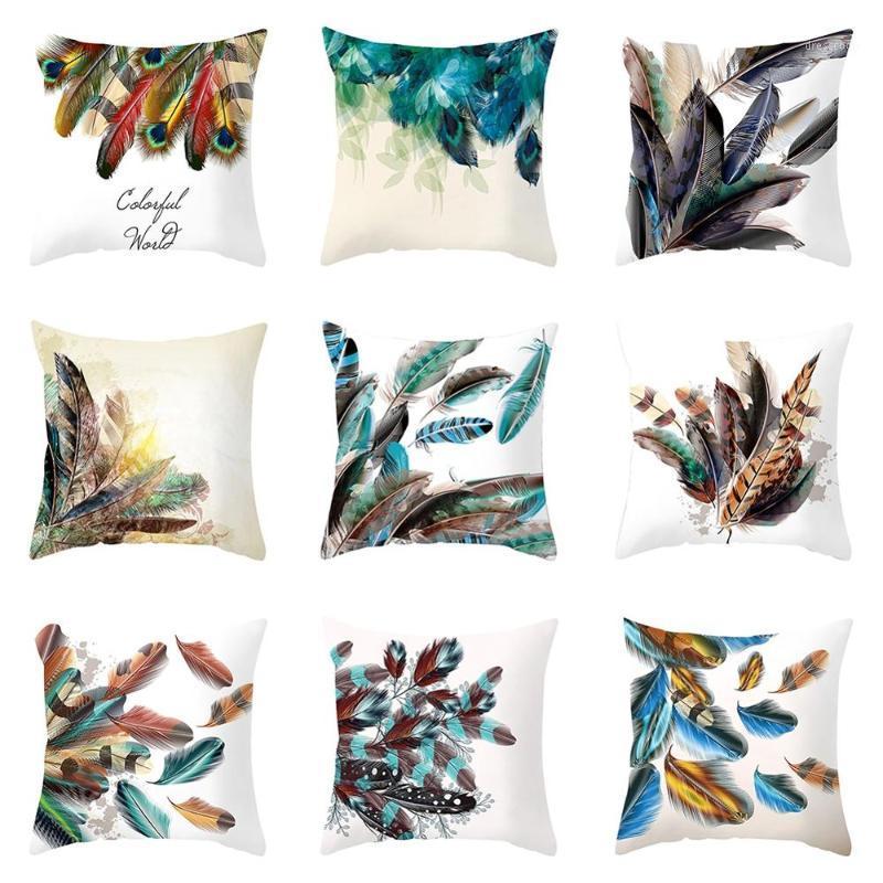 

Imixlot Peacock Feather Cushion Cover Beautiful Color Animal Feather Pillowcase Car Home Sofa Decoration pillowcase Pillow Case1