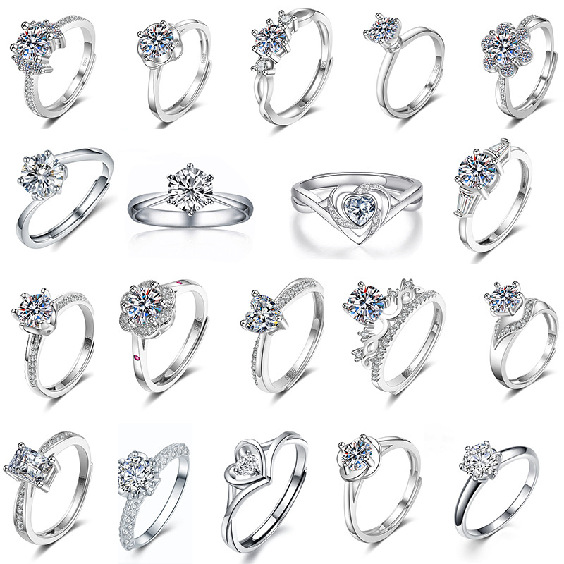 

Sun Flower Diamond Six Prong Moissanite Ring Female D Color T Home Half Country Diamond Ring Anniversary Anniversary