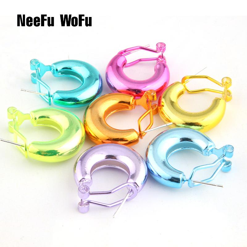 

Dangle & Chandelier NeeFu WoFu Drop Bright Color Earrings Copper Earring Rings Big For Woman Large Long Brinco Ear Oorbellen Gift