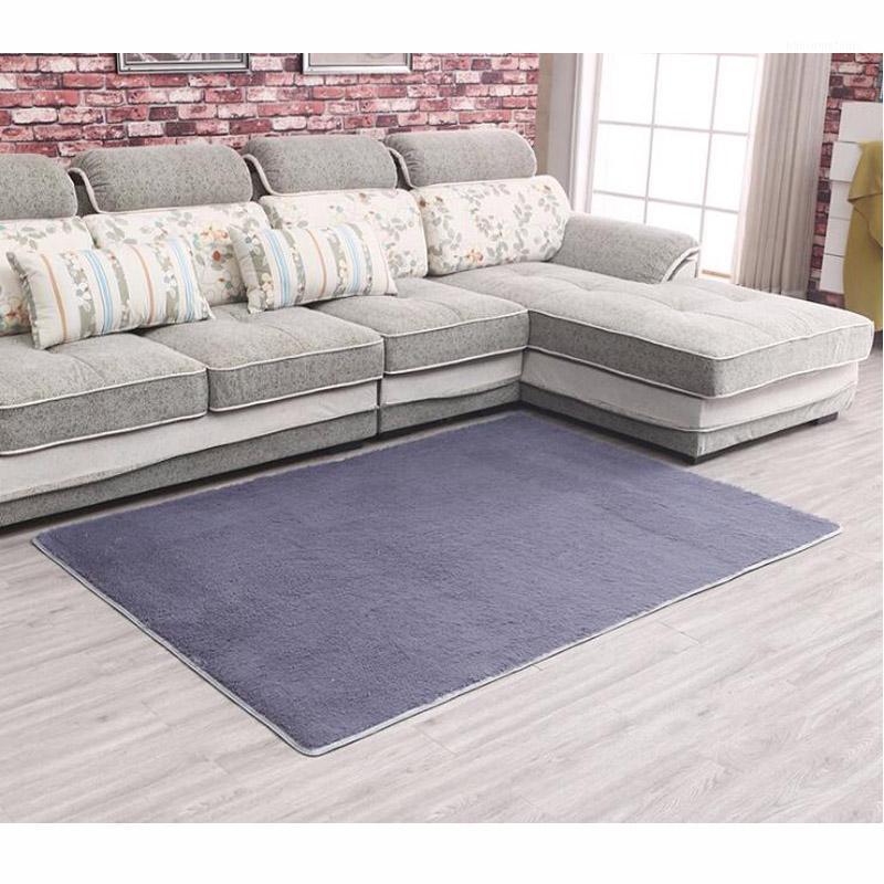 

Thickened washed silk non-slip carpet Living room bedroom Bedside Yoga mat Warm Plush Floor Simple Modern carpet WGB011, Green