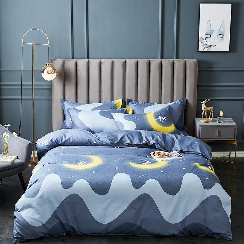 

Yaapeet Cartoon Pattern 3/4pcs Bedding Set Bedroom Colorful Plant Printed Bedding Linens Elegant Breathable Duvet Cover Sheets, Color 11