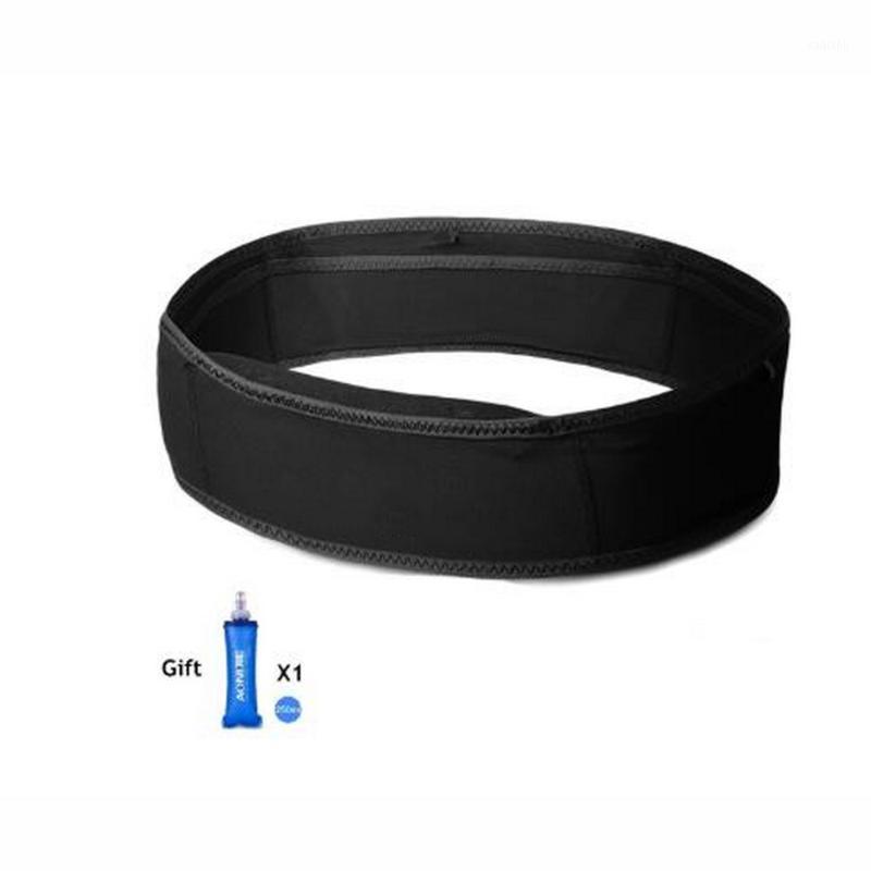 

AONIJIE Slim Running Belt Waist Bag Jogging Bag Travel Silver Marathon Gymnastics Workout Fitness 6.9-inch Water1, Blue l xl