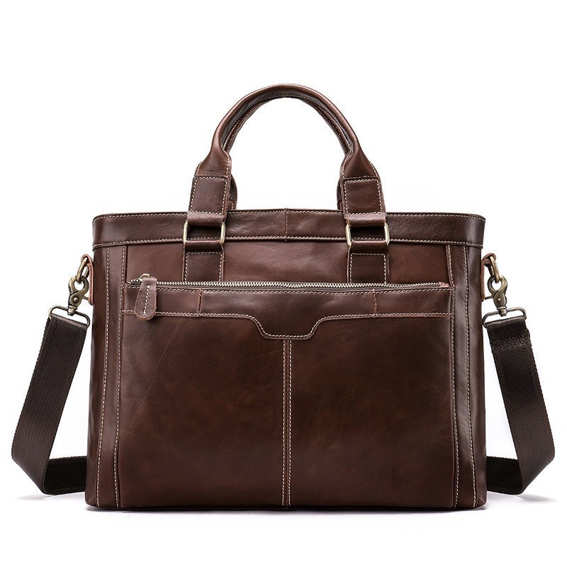 

2020 Quality High Shoulder Bags the Messenger Male Business Bag of Men Luxury Mark Men's Folders Pockets to Laptop J4gl, Coffee