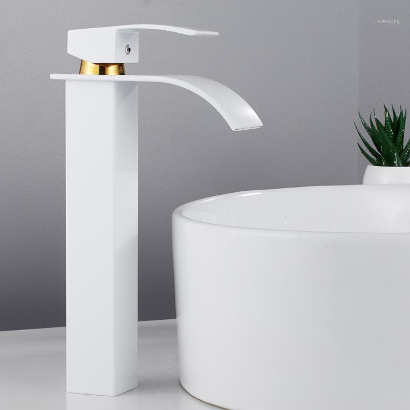 

Square Waterfall Basin Sink Faucet Bathroom Faucet Bathroom Mixer Tap Wide Spout Vessel Sink Hot Cold Water Tap1