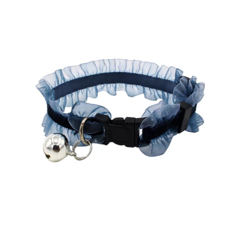 

Dog Puppy Pet Cat Collars Lace Ruffle Button Socket Collar With Bell Training Walking Durable Belts Lace Cloth 3 Colors 20Jan14