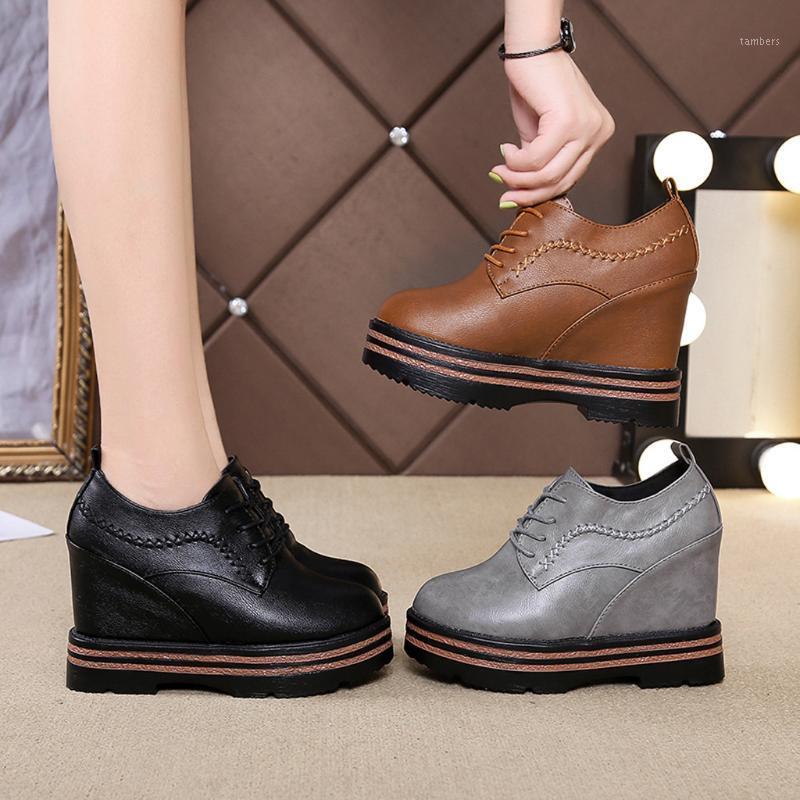 

2020 Brand New Hot Style Womens Wedges Shoes Lace-Up Increasing Booties High-Heel Thick-Soled Sport Shoes zapatos de mujer #301, Black