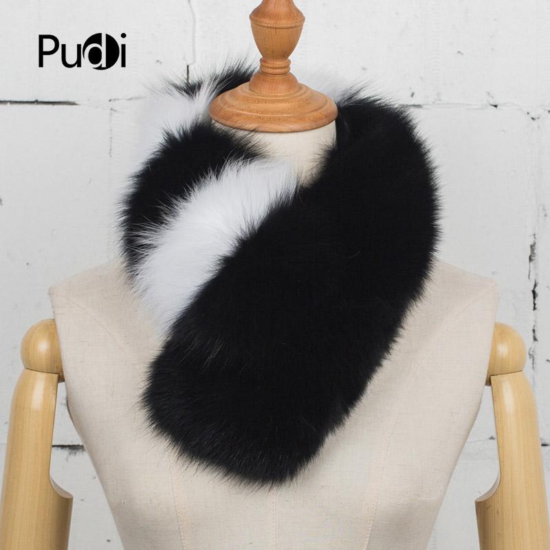 

Aorice SF771 2020 Winter new fashion genuine fur comfortable warm scarf black and white color stripe scarf
