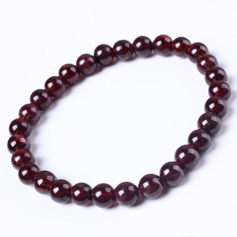 

xinshangmie 6-12mm Natural Garnet Stone Beads Bracelet Handmade Fashion Jewellery For Women For Mother's Day Gift