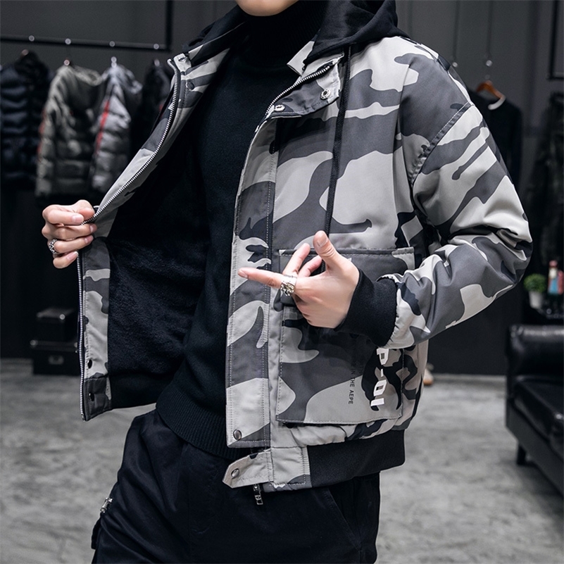 

Brand Men's Jacket Men Fashion Casual Jacket Spring Autumn Winter Hooded Coat Outwear Zipper Jacket Camcouflage Chaquetas Hombre 201114, 07 army green