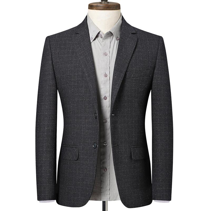 

2020 New High Quality M-4Xl Men' Business Casual Fashion Mesh Single Breasted Gentleman Wedding Dress, Gray