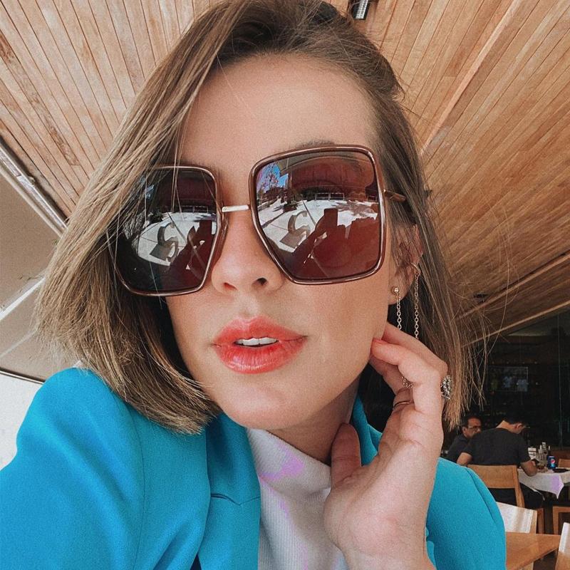 

Sunglasses QPeClou 2021 Fashion Modern Square Women Brand Designer Driving Mirror Sun Glasses Ladies Shades Oculos Feminino