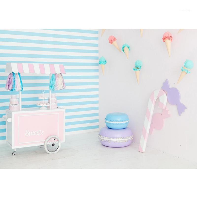 

Sweet Table Ice Cream Cone Stripes Photo Backdrop Vinyl Cloth Background Photography Props for Children Baby Shower Photoshoot1