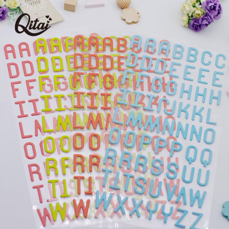 

QITAI 4 sheets 24Cm*12Cm Alphabet Letters Scrapbooking Creative Stickers A-Z Living Room Home Decor Handmade for children PS001
